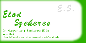 elod szekeres business card